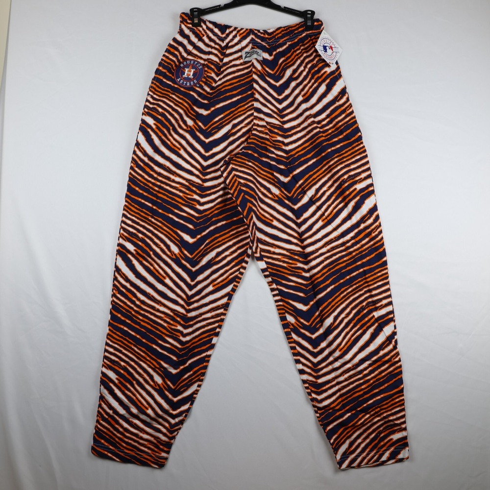 Zubaz Houston Astros Orange BLue White MLB Men's Size Small Pants‎ NWT
